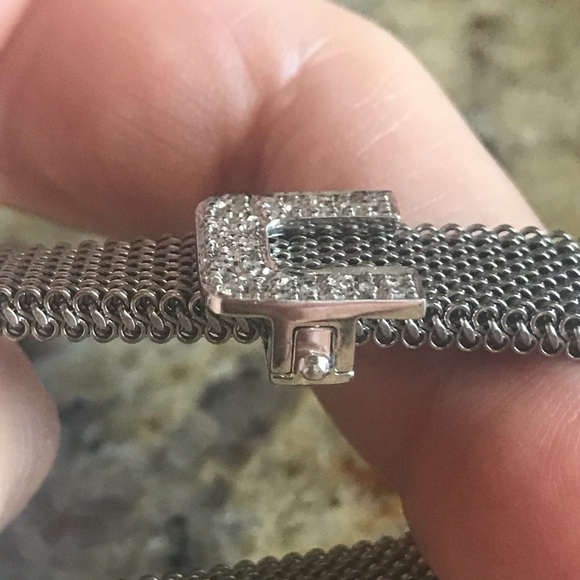 NWOT 14kt Wht Gold/Dia Charm Bracelet - Picture 4 of 8